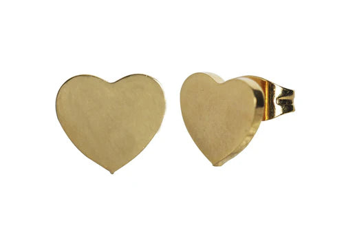 Arete Acero Inoxidable Dorado Corazon Mini